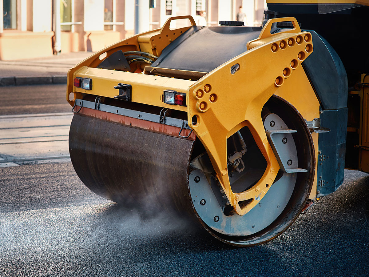 Compaction roller on a construction site — Castlegate UK Ltd